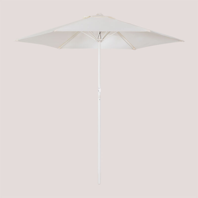 Sklum - Parasol en tissu et aluminium (Ø235 cm) Jaden Blanc Gardenia