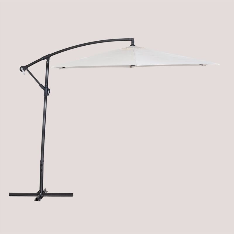 Parasol en tissu et acier (Ø295 cm) Gerran Sklum Blanc Gardenia