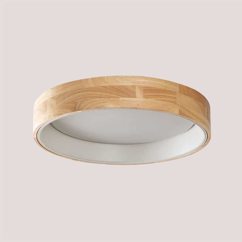 

Plafón LED en Madera y Acero Balto SKLUM - Blanco Ø45 cm