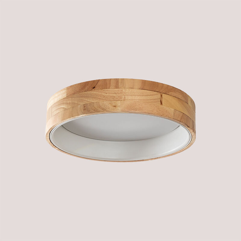 

Plafón LED en Madera y Acero Balto SKLUM - Blanco Ø35 cm