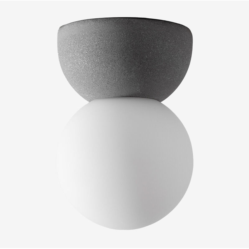 Plafonnier en ciment avec boule en verre Bublik SKLUM Gris Anthracite