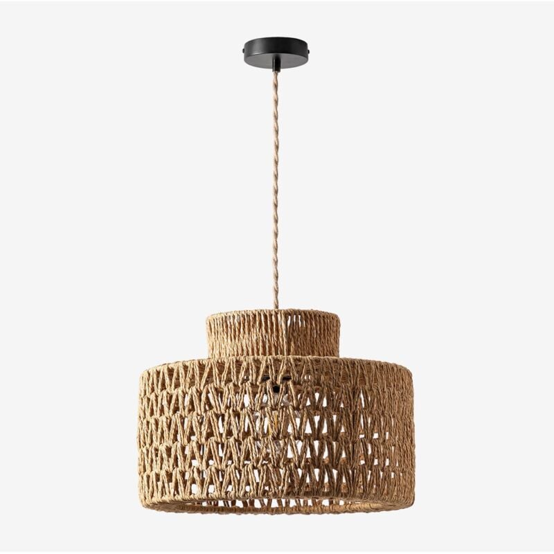 Sklum - Suspension en papier tressé Kiara Naturel- Noir