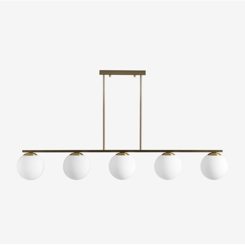 Plafonnier avec 5 Boules de Verre Uvol Sklum Doré