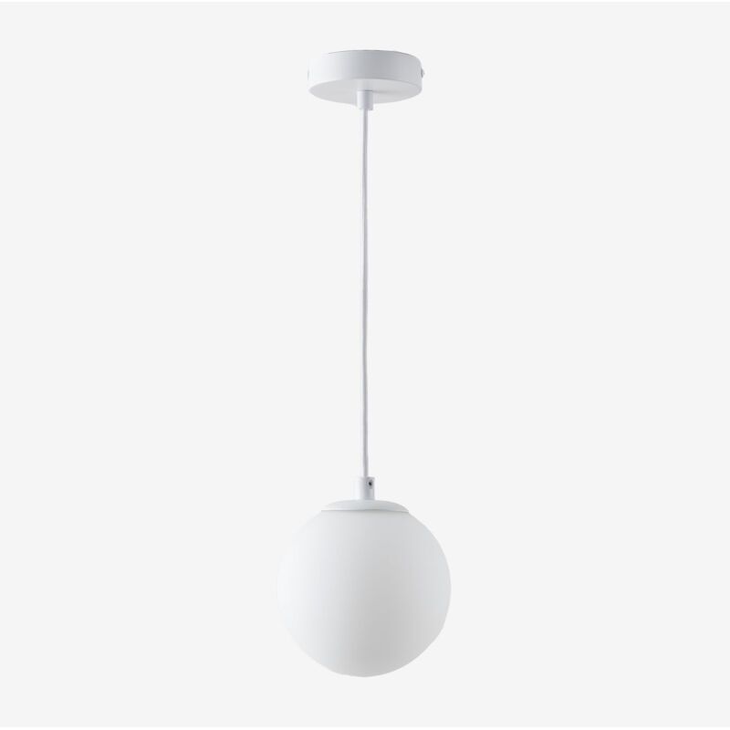 Sklum - Plafonnier Ø12 cm en fer avec boule en verre Uvol Blanc Sklum - Plafonnier Ø12 cm en fer avec boule en verre Uvol Blanc