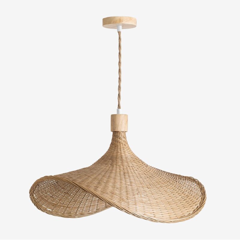 Sklum - Plafonnier en bambou Chaifer naturel 55 x 45 cm