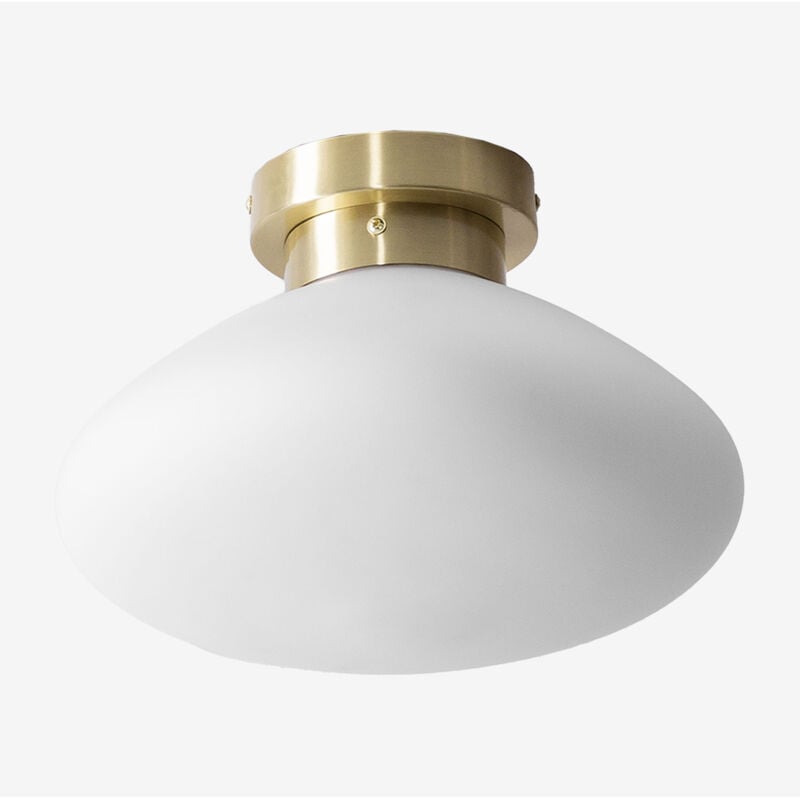 Plafonnier en Verre Diribe Sklum Doré