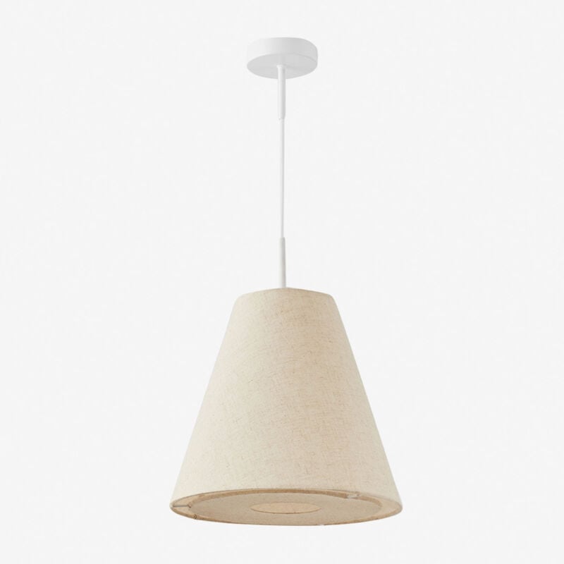 Sklum - Plafonnier en lin et coton grenat Blanc