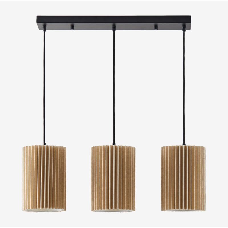 Plafonnier en Lin et Métal à 3 Points Lumineux Quintelia Sklum Beige Lin