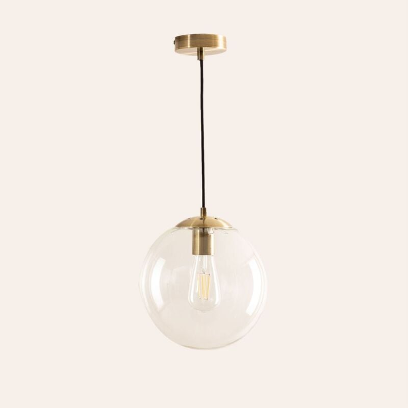 Sklum - Plafonnier Boyi en métal avec boule en verre Doré