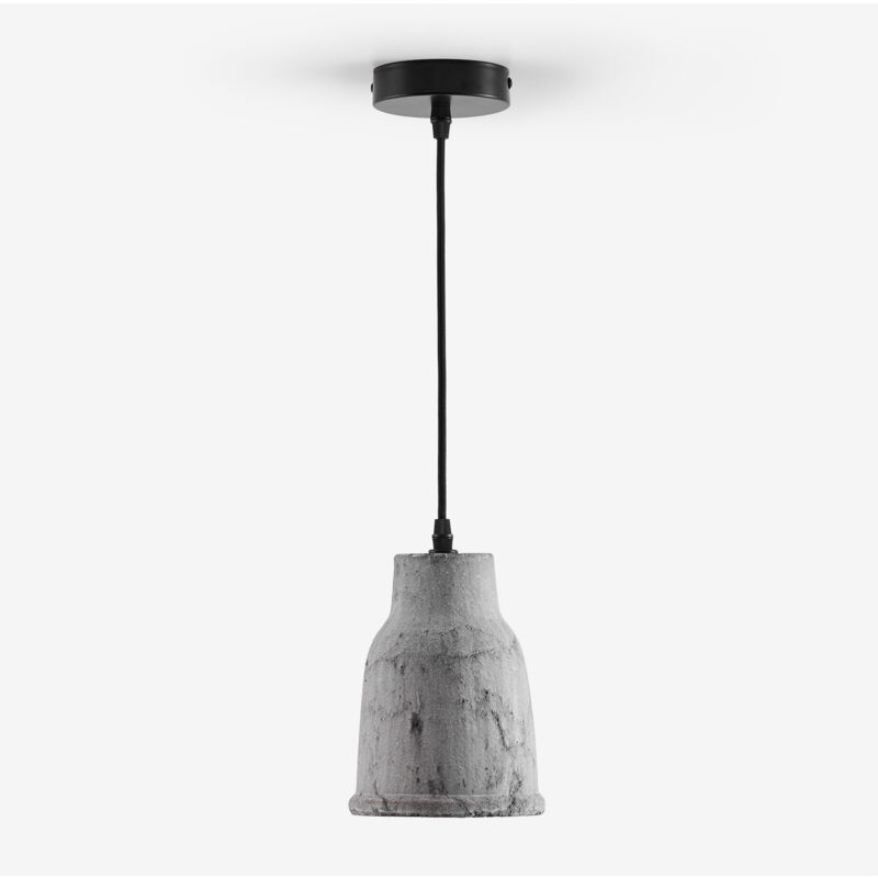 Sklum - Plafonnier en terre cuite (Ø14 cm) Sainza Gris Clair