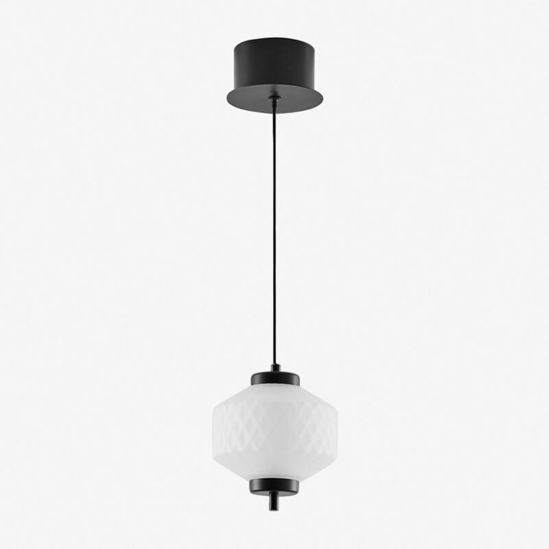 Sklum - Plafonnier led en fer et avec 1 boule en verre Necsar Noir