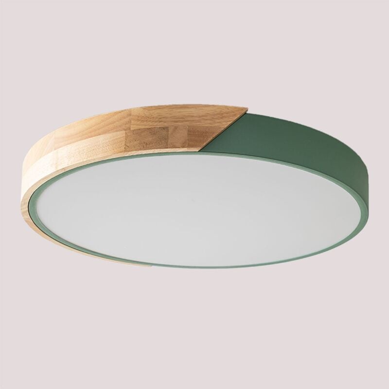 Sklum - Plafonnier led Jan Celadón - Madera Natural Ø40 cm