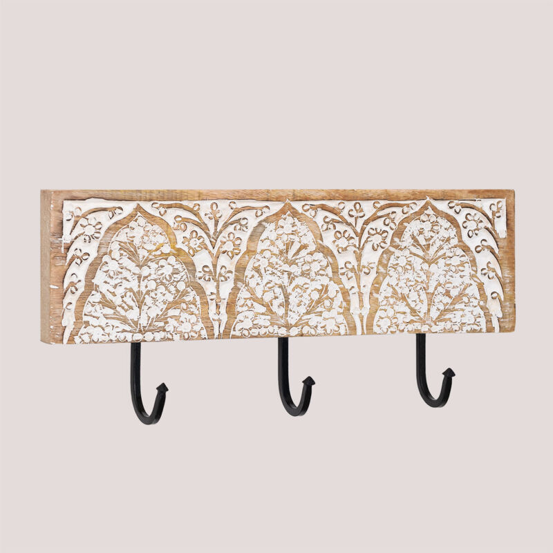 Sklum - Porte-manteau mural en bois de manguier Tiala