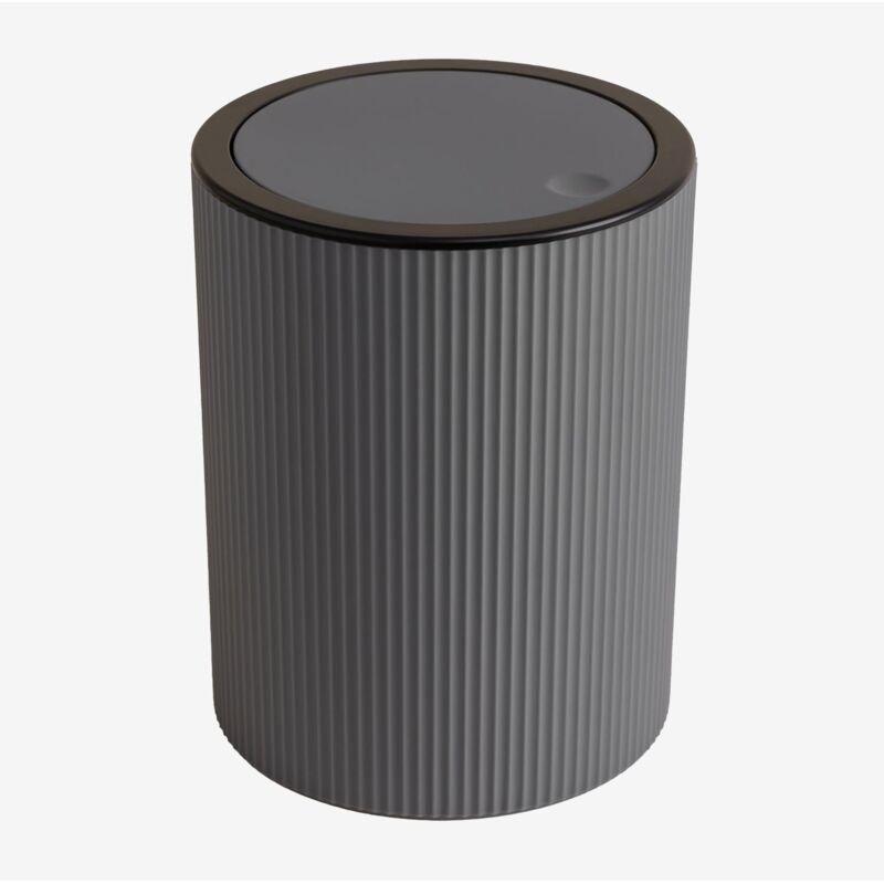 Poubelle Preston avec couvercle Sklum Gris Nickel