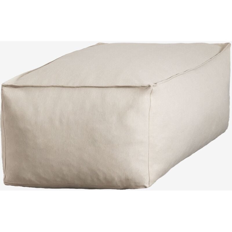 Sklum - Pouf de jardin 110x65 cm en tissu Dojans Beige Semoline