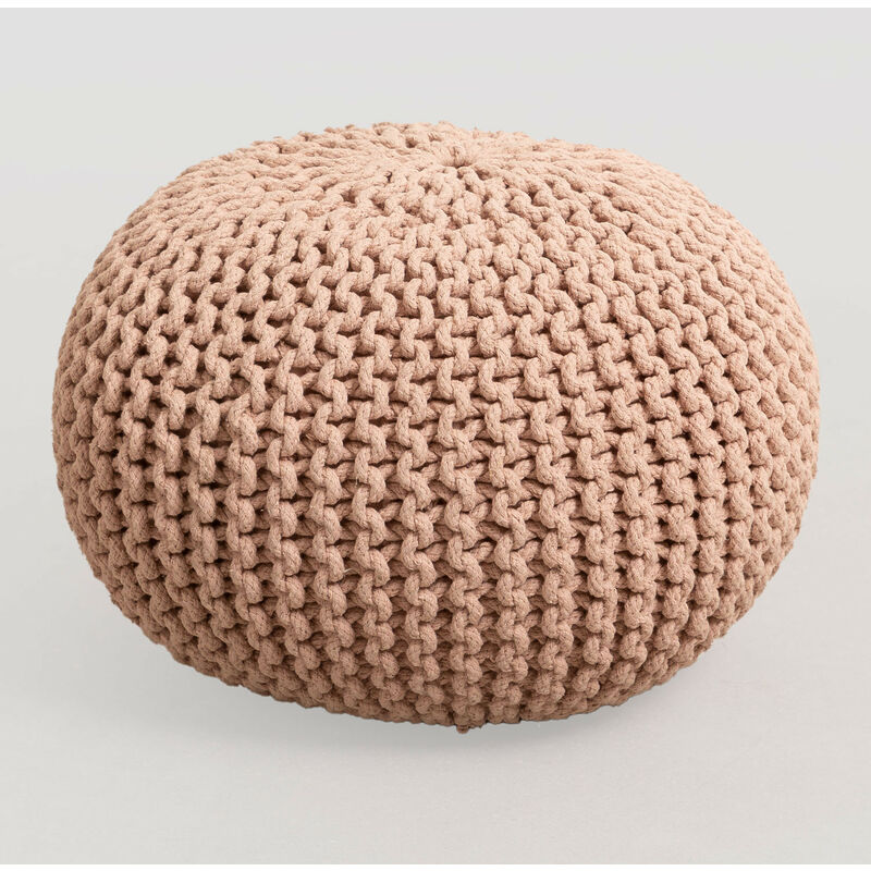 

Puff Redondo de Punto Greicy SKLUM - Rosa Avellana Ø42 cm