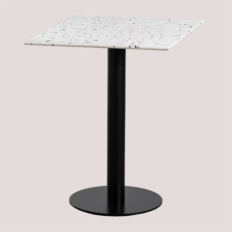 SKLUM Quadratischer Bistrotisch aus Terrazzo (60x60 cm) Dolce                       Weiß            