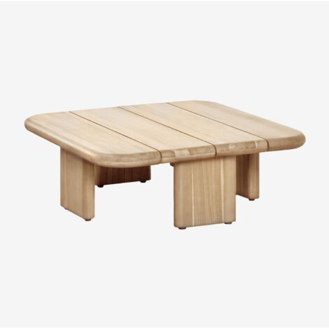 SKLUM Quadratischer Garten-Couchtisch 70x70 cm aus Famara-Akazienholz              Helles Akazienbraun                     