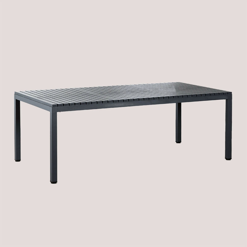 Rechteckiger Gartentisch aus Aluminium (210x100 cm) Marti Polypropylen - Metall Grau Graphit - Grau Graphit - Sklum