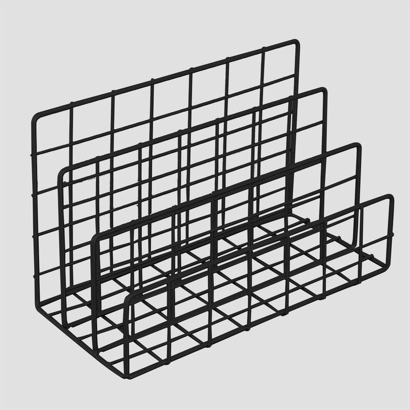 

Revistero en Metal con Compartimentos Bok Negro - Sklum