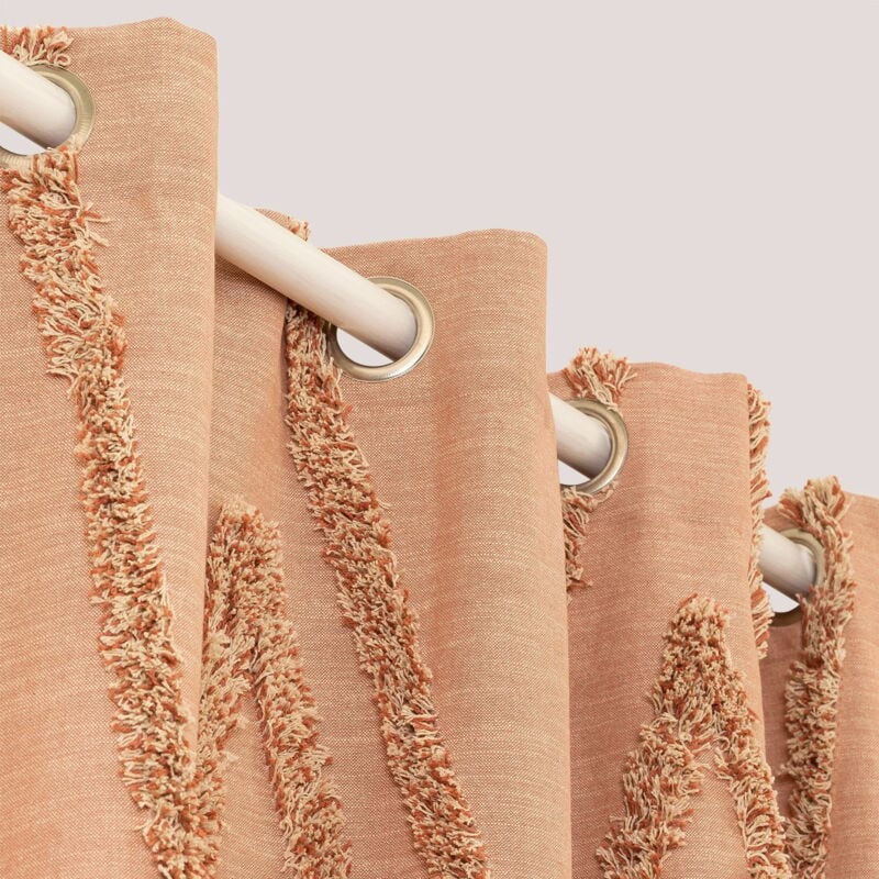 Sklum - Rideau en Coton Jasper Mousse Terracotta 140 x 260 cm