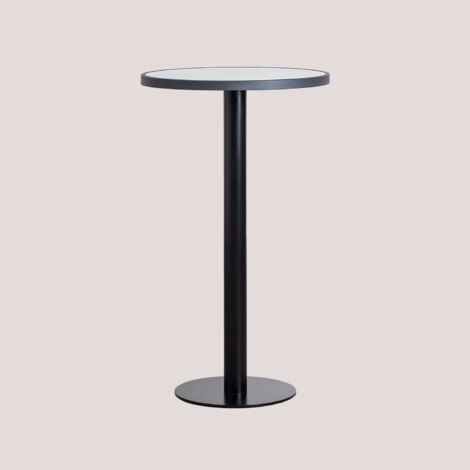 SKLUM Runder Stehtisch aus Steinzeug (Ø60 cm) Caramel Weiss                                  