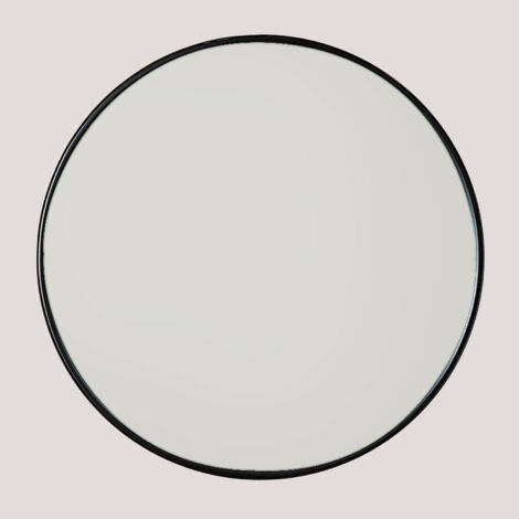 SKLUM Runder Wandspiegel aus Metall (Ø50 cm) Alnie Eisen Schwarz - Schwarz