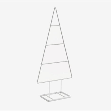 Sklum – Sapin de Noël artificiel blanc 45 cm – Structure en acier robuste – Design minimaliste pour petits espaces – Décoration moderne