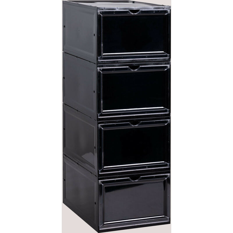 

Set de 4 Cajas para Zapatos Ekans Negro - Sklum