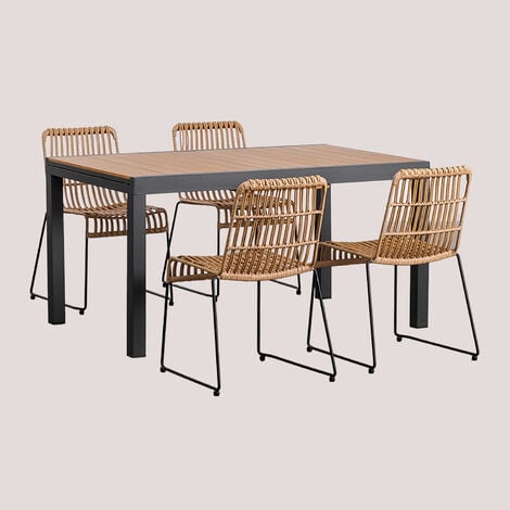 Tavolo da pranzo allungabile 90/180x90 cm in alluminio antracite - Carioca