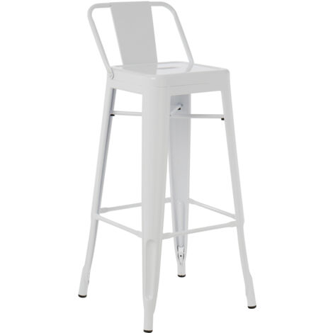 SKLUM Sgabello alto con schienale in acciaio (76 cm) LIX  Sala da Pranzo Cucina Bar Stile Industrial