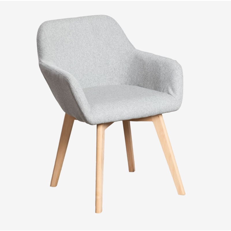 

Silla de Comedor con Reposabrazos Ervi Gris Claro - Sklum