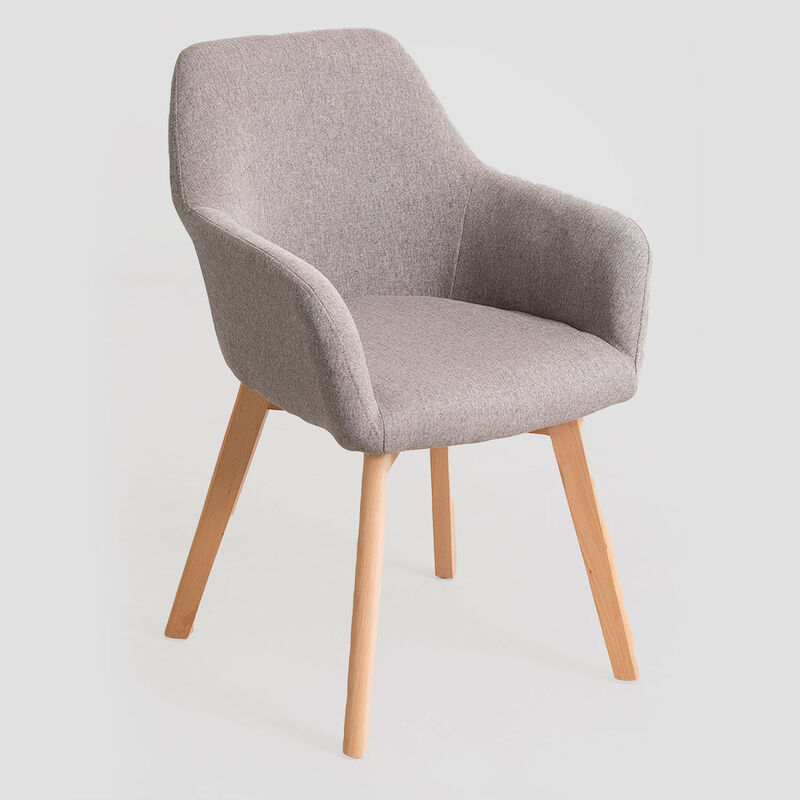 

Silla de Comedor con Reposabrazos Ervi Design Gris Claro - Sklum