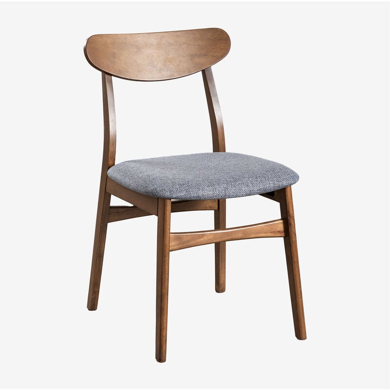 

Silla de Comedor en Tela y Madera Cloda Madera Oscura - Gris - Sklum