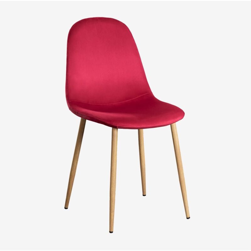 

Silla de Comedor en Terciopelo Glamm SKLUM - Madera Natural Rojo