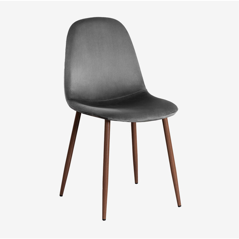 

Silla de Comedor en Terciopelo Glamm SKLUM - Madera Oscura Gris oscuro