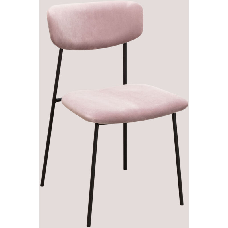 

Silla de Comedor en Terciopelo Sam Rosa Rosa - Sklum