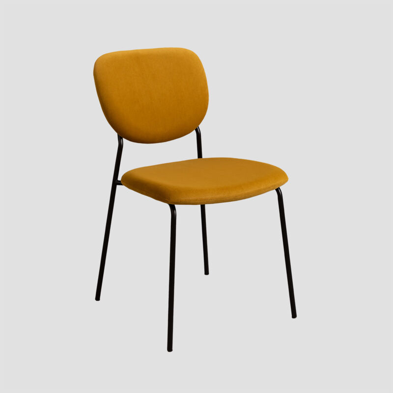 

Silla de Comedor Tapizada en Terciopelo Taris Mostaza Mostaza - Sklum
