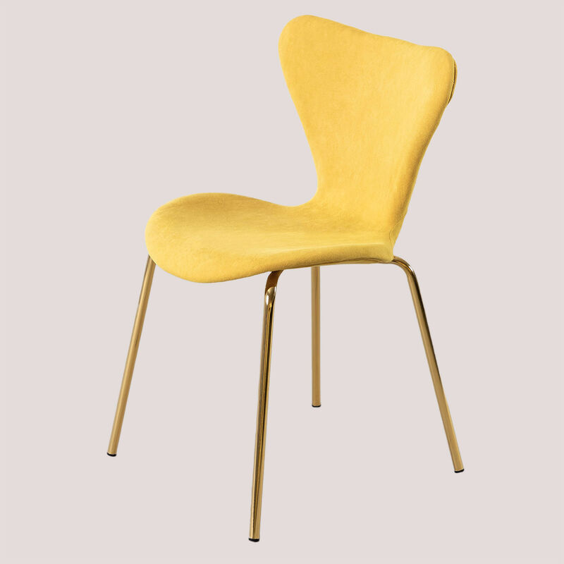 

Silla de Comedor Tapizada Uit SKLUM - Amarillo Fresia Dorado