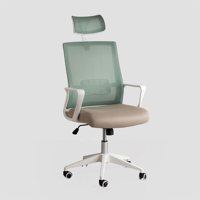 

Silla de Oficina con Ruedas y Reposabrazos Teill Colors Celadón - Beige Lino - Sklum