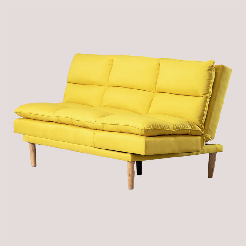 

Sofá Cama de 2 Plazas en Lino Veka Amarillo Fresia - Sklum