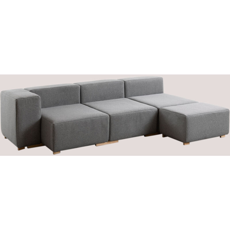 

Sklum - Sofá Modular Chaise Longue de 4 Piezas con 1 Reposabrazos Robert Gris
