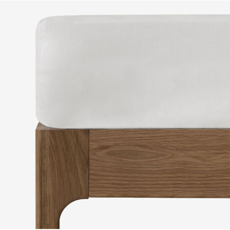 SKLUM Spannbetttuch aus 180 Fäden Baumwollperkal Lesia Weiss                             Bett 180cm (180 x 200 x 40 cm)     