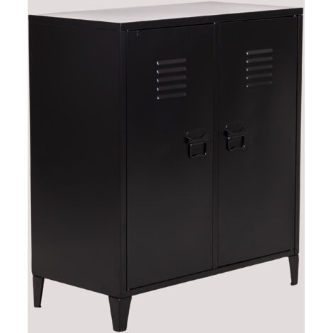 SKLUM Spind-Sideboard mit 2 Türen aus Stahl Pohpli Schwarz Carbon                                  