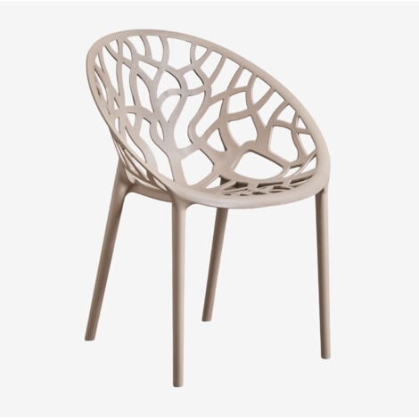 SKLUM Stapelbarer Gartenstuhl aus Polypropylen Ores Moka Braun