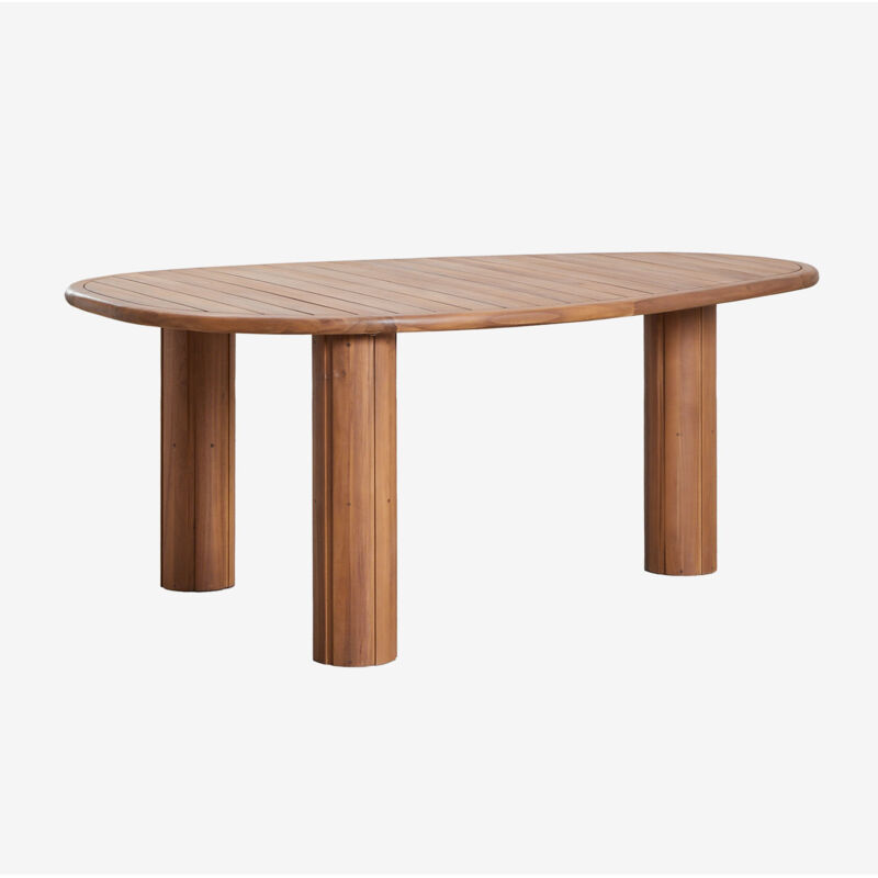 Sklum - Table de salle à manger ovale en bois d'acacia Ginara &x2194&xFE0E 190 cm Sklum - Table de salle à manger ovale en bois d'acacia Ginara &x2194&xFE0E 190 cm