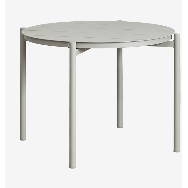 Sklum - Table à manger ronde en aluminium (Ø110 cm) Elton Vert Kaki