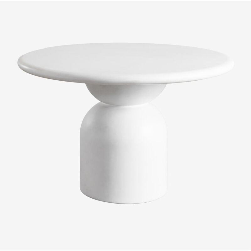 Sklum - Table à manger ronde en ciment Verenis (Ø120 cm) Blanc Cassé