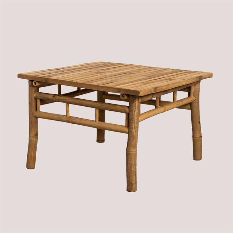 Sklum - Table basse de jardin carrée 70x70 cm en bambou Jamaik
