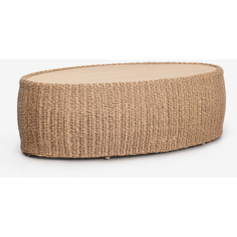 Table basse de jardin ovale 105x60 cm en bois d'acacia et rotin synthétique Clarnyx SKLUM NATUREL Table basse de jardin ovale 105x60 cm en bois d'acacia et rotin synthétique Clarnyx SKLUM NATUREL